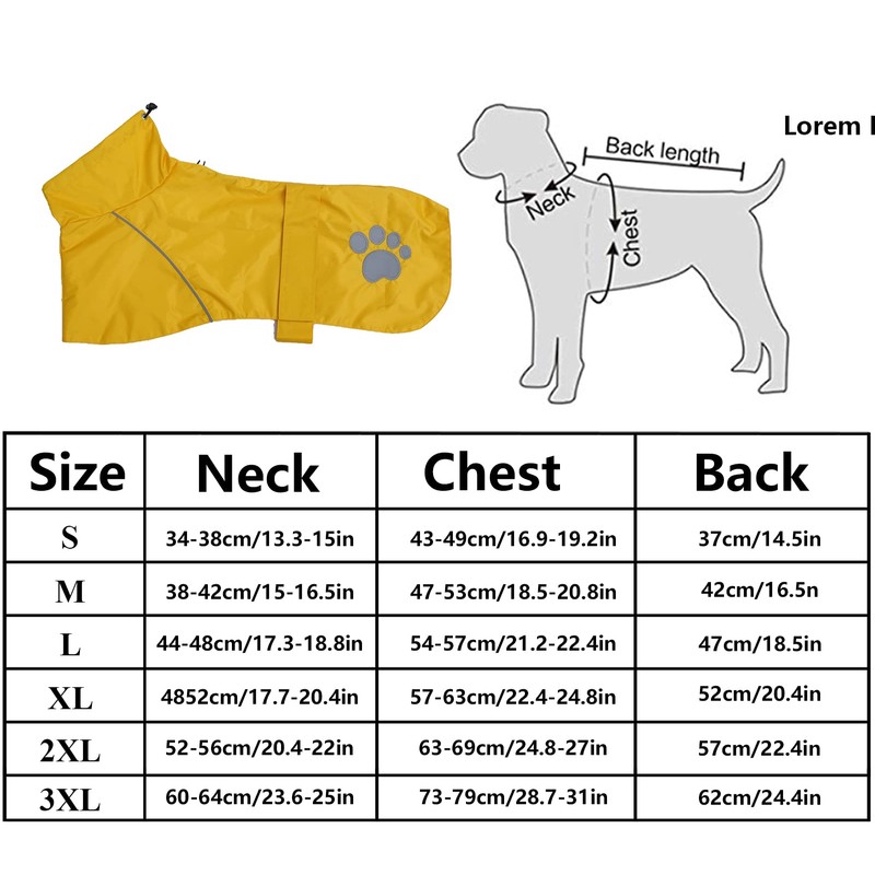 Dog Raincoat Jacket Adjustable Lightweight Geyecete Raincoat cloth Best Gift