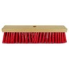 Street Broom 40 cm Flat Wood Elaston Red Handle Hole