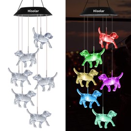 HiSolar Crystal Dog Solar Wind Chimes Light Color Changing Solar Mobile LED Solar Powered Wind Chimes for Home Party Yard Garden Decor,Gifts for mom Birthday Gifts