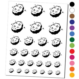 Meteorite Asteroid Space Rock Debris Temporary Tattoo Water Resistant Fake Body Art Set Collection - Black (One Sheet)