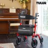 Rollator Walker with Seat, Walkers for Seniors, 10" Rubber Wheels