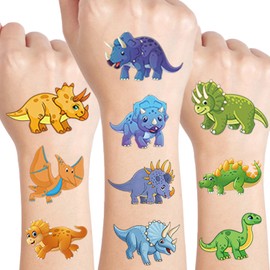 UVUXO Dinosaur Temporary Tattoos for kids - 10 Sheets Cartoon Dinosaur Tattoos Temporary for Girls Boys,Dinosaur Birthday Party Supplies Gifts for Kids