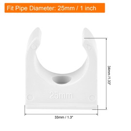 sourcing map 10PCS PVC U-Shaped Conduit Clip Push in Saddle for 25mm Tube Dia Securing for Conduit Hose