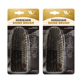 WBM Care Shoe Brush, Protects Leather from Scuffs and Scratches, Best for All Kind of Leather Surfaces, Shoe Cleaner, Horsehair Boot Brush, Pack of 2 (6308A-2PCS)