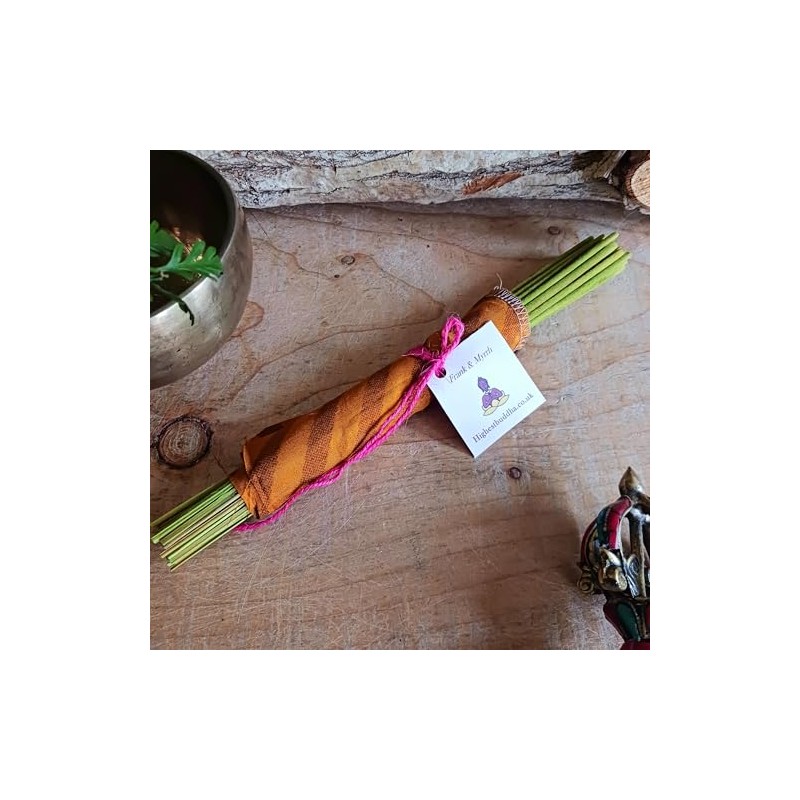 Highest Buddha Incense Sticks, 25 Pack, Handmade, in Sari wrap