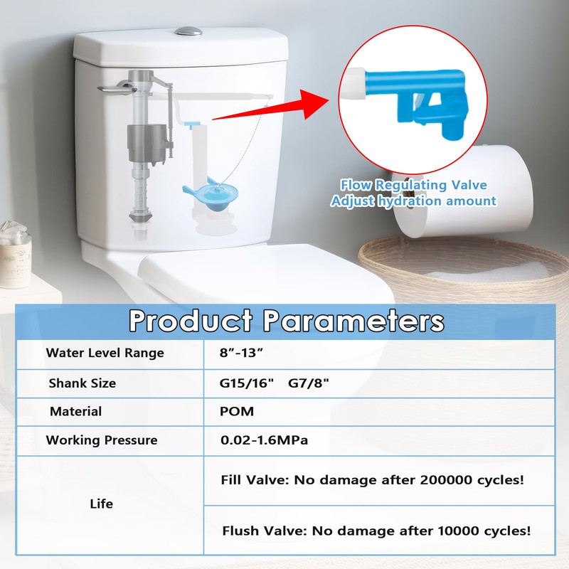 Saillong Toilet Float Replacement Kit, Universal Toilet Flusher Replacement Kit