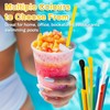 RAINFLOW 60 PCS Snow Cone Spoon Straws - Slushie Straws