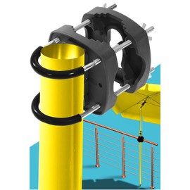 4happy Parasol Holder Balcony Railing Compact Parasol Holder Balcony Replaces Bulky Parasol Stand Balcony Umbrella Holder Balcony Railing for All Umbrellas, Colour: Black