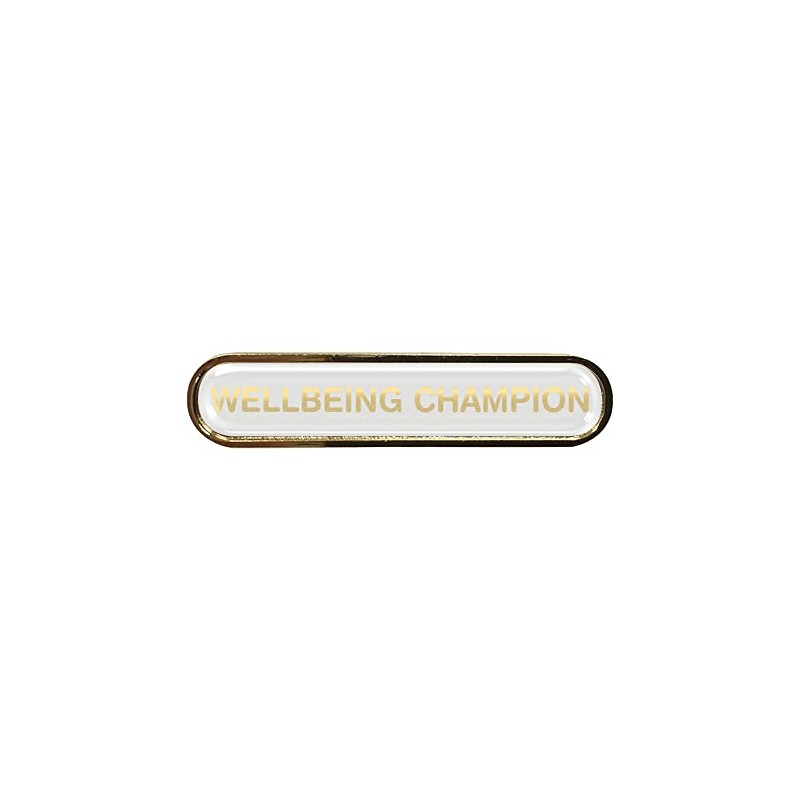 Wellbeing Champion Gel Domed White School Bar Badge