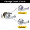 HISAFE Commercial Passage Door Lever Heavy Duty Grade 2 Handle,
