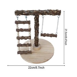 Bird Playground, Bird Play Stand, Bird Perch Natural Wood Birdcage Stands, Bird Playing Standing Rack Bird Training with Large Base for Small Cockatoo Parakeet Macaw Budgies Finches