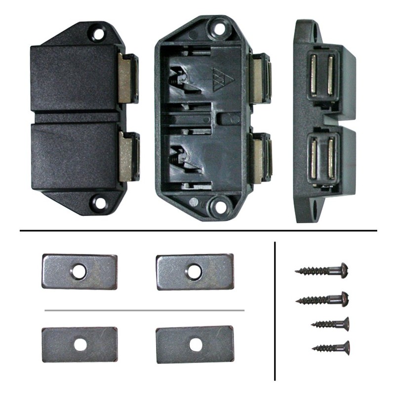 Waki Sangyo Push Latch Double PM70PK, Black, 30 x 67