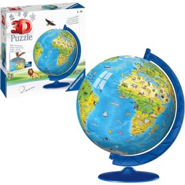 Ravensburger Children’s World Globe 3D Jigsaw Puzzle for Kids age 6 Years Up - 180 Pieces - No Glue Required