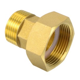 YOKIVE Pipe Fitting, Water Meter Coupling G1-1/4 Female x G1 Male Thread Hex Connector Adapter, Great for Bathroom Pipe Device, Water Pipe (Gold, 50.8-mm)
