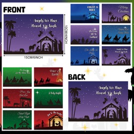 Kosiz 120 Pcs Nativity Cards 4 x 6 Inch Postcards Assorted Greeting Cards Blank Note Cards, 12 Styles