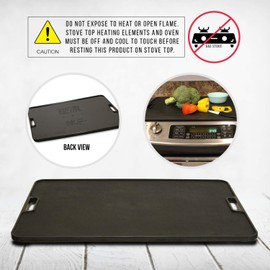 More Counter Space Stove Top Stove Burner Covers | Countertop 19x27 Large Cutting Board Kitchen Accessories for More Kitchen Space | Sturdy & Easy to Clean Serving Tray with Handles (Black Legless)