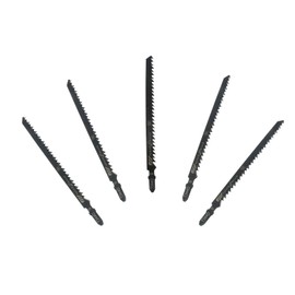 Hitefu 5PCS T344D T-Shank Jigsaw Blades, 6 Inch High Carbon Steel Long Jig Saw Blades, Metal Jigsaw Blades for Quick Cutting Softwood Plywood PVC Hardwood Plastic