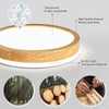 Pevfah Modern Dimmable Wood Flush Mount Ceiling Light, 2700K-6000K 5CCT