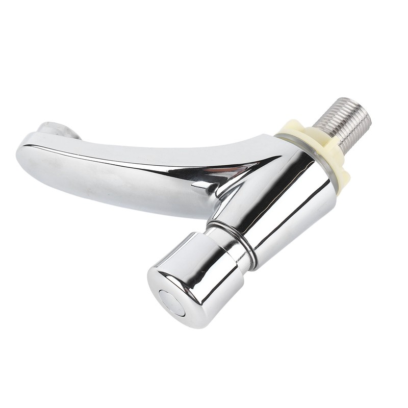 Time Delay Basin Sink Faucet Copper Alloy Push Switch Water