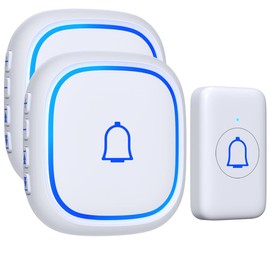 Wireless Doorbell with 2 Receivers IP66 Waterproof 1000ft Range Door Bell for Classroom Teachers with 66 Ringtones 7 Levels Volume 115dB and LED Flash Memory Function Doorbell Chime for Home Playhouse