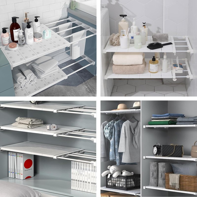 YushengTai Adjustable Shelves for Cupboard, Expandable Shelves Cupboard Shelf, Nail-free