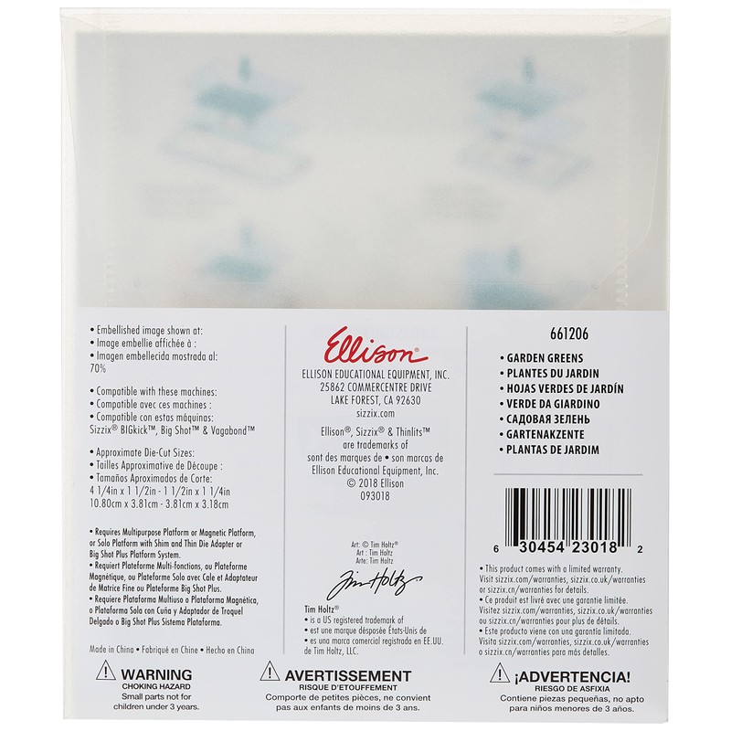 Sizzix 661206 Thinlits - Juego de troqueles, diseño de jardín