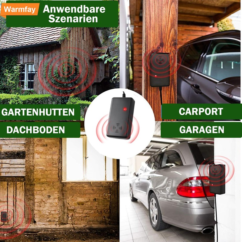 Warmfay Warmfay Marderschreck mit Stecker, Marderabwehr Haus, Marderfalle Marder Ultraschall