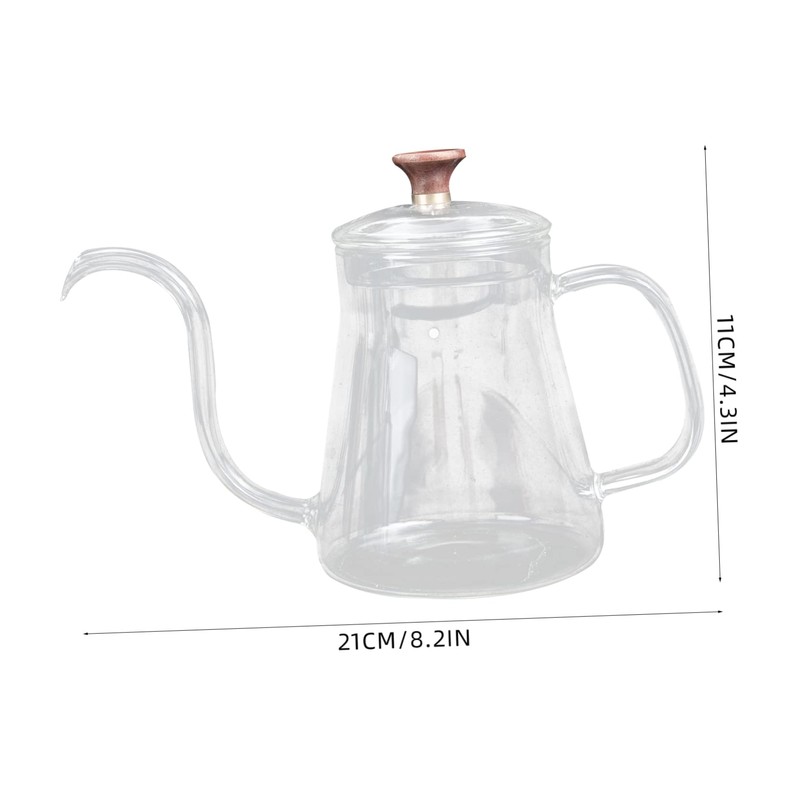 Ciieeo Glass Transparent Coffee Pot Hand Brewing Kettle for Coffee