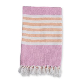 Lulujo 0628233457028 Turkish Towel, Pink & Apricot