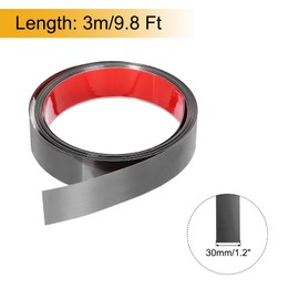 uxcell Stainless Steel Molding Trim Self Adhesive, Brushed Black Peel and Stick Wall Molding Trim with Glove, Decorative Trim for Wall Mirror Home Decor, 1.2 Inch x 9.8 Feet