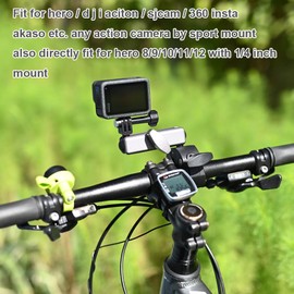 SIOTI Jaw Clamp Mount with 1/4 Inch Mount and Action Camera Mount, Compatiable for Mobile Phone & Action Camera Go Pro Hero 12/11/10/9, DJl Osmo Action/Pocket, Insta360 X/Ace/Ace Pro