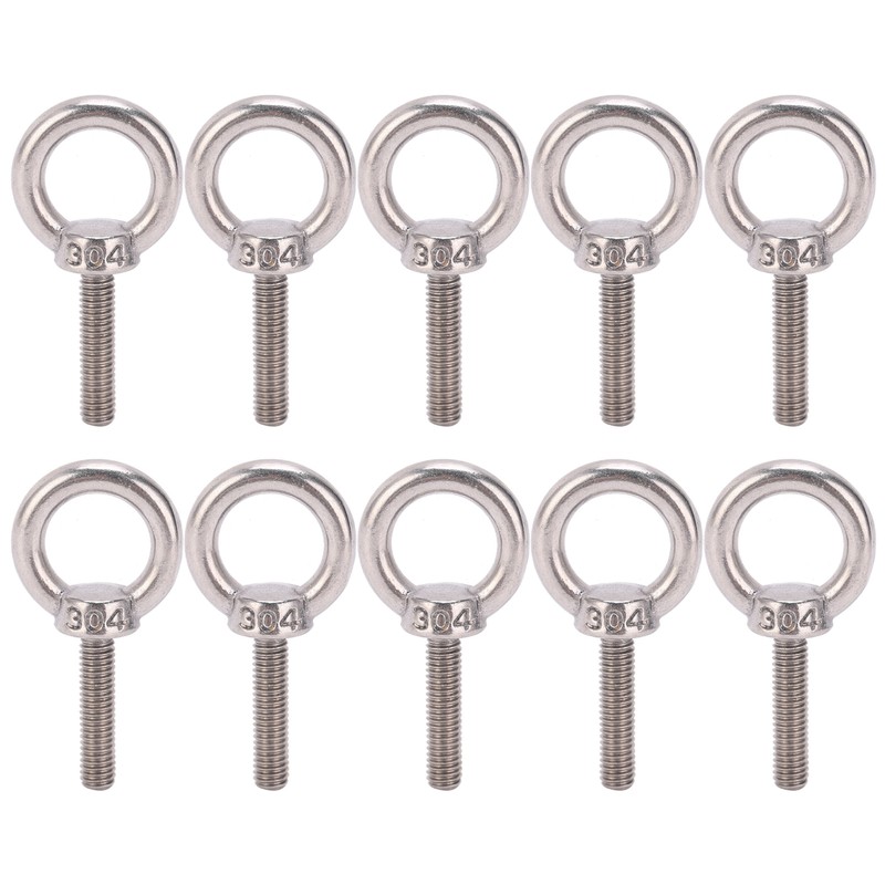 10Pcs Eye Bolt 304 Stainless Steel Lifting Round Ring Screw