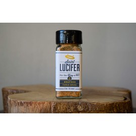 Saint Lucifer Spice Co Seafood Seasoning Table Spice, 2.3 ounce glass jar, Made In The USA, Gluten Free, Sugar Free, Vegan, Vegetarian