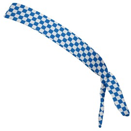 Checkerboard Royal Blue & White Elastic Tie Running Fitness Skinny Headbands Made In USA