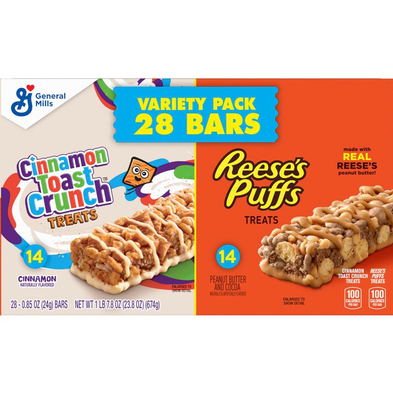 Cinnamon Toast Crunch and REESE'S Puffs Cereal Treat Bars Variety