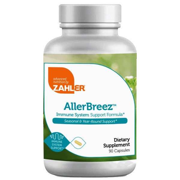 Zahler AllerBreez, Advanced Formula for Allergy Relief, Helps Reduce Seasonal Discomfort and Histamine Control Supplement, Supports Healthy Immunity, Certified Kosher, 90 Capsules
