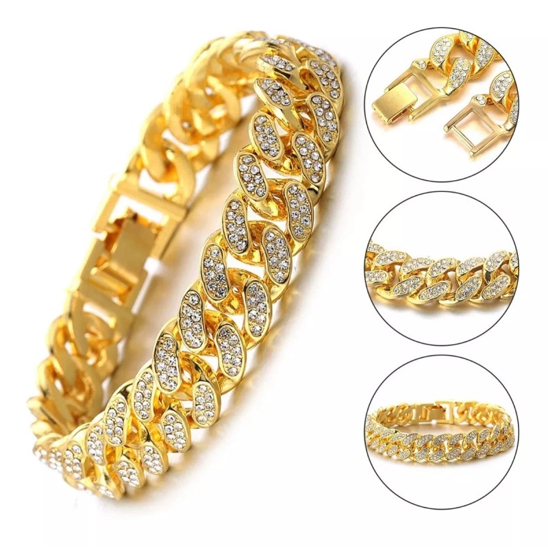 Generic Reloj De Pulsera Unisex Estilo Hip Hop Con Diamantes