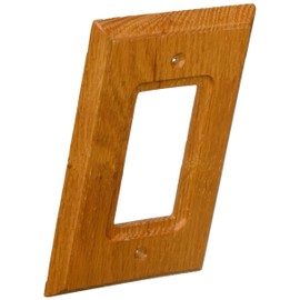 AMERELLE 4025R Traditional Single Rocker Wood Wallplate in Light Oak, Brown