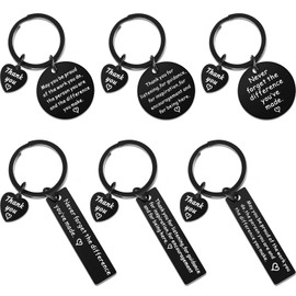 Taiyin 12 Pieces Employee Appreciation Gifts Thank You Keychain Make a Difference Keychain (Black)