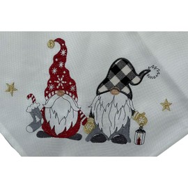 texpot Table Runner 40 x 140 cm Ecru with Embroidery Gnome Winter Advent Christmas