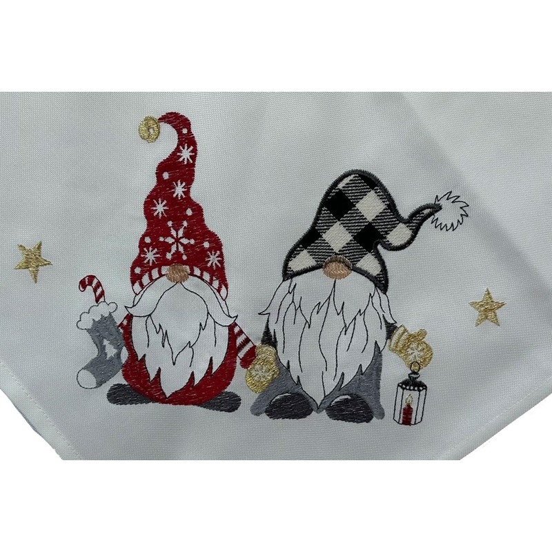 texpot Table Runner 40 x 140 cm Ecru with Embroidery
