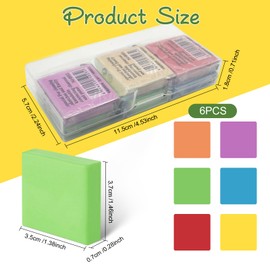 6Pcs Kneadable Eraser, Sketch Soft Putty Rubbers, Colorful Kneaded Eraser, Blending Correcting Rubber, Colored Art Drawing Putty Eraser with Clear Case, Moldable Putty Rubber for Kids Drawing
