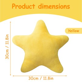 MUNSKT Children's Star Cushion,Soft Fluffy Cushion for Bedroom, Decorative Pillow for Boys & Girls (Yellow, 30cm) for Children & Teen