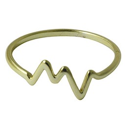 apop nyc Goldtone Sterling Silver HeartBeat Ring Pulse Electric size 6 EKG (goldtone-silver)
