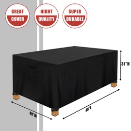 Rilime Foosball Table Cover compatible with Best Choice,48in Waterproof 210D Football Table Cover Outdoor Waterproof with 4 Windproof Buckles & Handle,48"L x 40"W x 31"H(Only Cover)