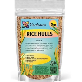Gardenera Organic Rice Hulls - Sustainable Gardening Solution for Healthy Roots, Disease Prevention, and Weed Management - 5 QUARTS