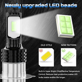 TJJTGBR P15D H6M LED bulbs Motorcycle Bulbs 8000K Ice Blue,For Honda Rincon 650 680 2003-2015 2X H6 LED Hyper Light Bulbs