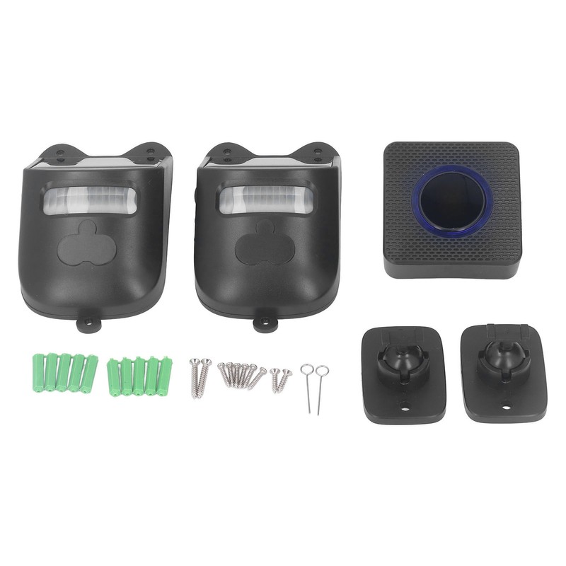 Infrared Sensor Doorbell Solar Driveway Alarm Strobe Light Outdoor Security
