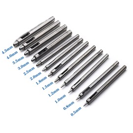 WANGR 12PCS Round Hollow Hole Punch Tool,Leather Hole Punch Belt Hole Puncher Cylindrical Set (0.5mm to 4.5mm)