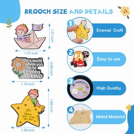 20/40/50 PCS Girl's Enamel Backpack Brooch Pins, Funny Enamel Pins Bulk Set Cool Button Pins Aesthetic Brooch Lapel Pins Anime for Backpacks, Jackets, Hats, Kids, Girls（Random Style）